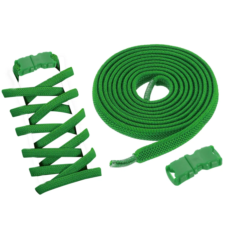 Elastic Tieless Shoe Laces for Adults Sneakers, Green