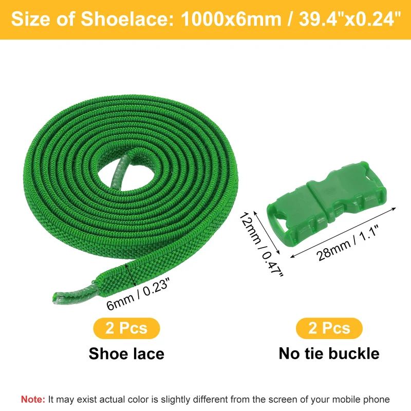 Elastic Tieless Shoe Laces for Adults Sneakers, Green