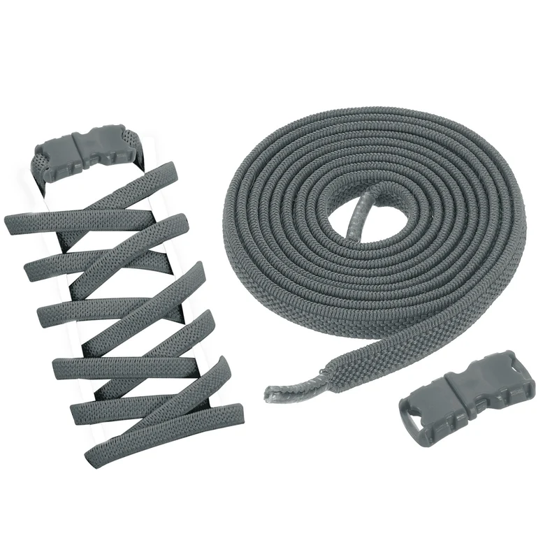 Elastic Tieless Shoe Laces for Adults Sneakers, Gray