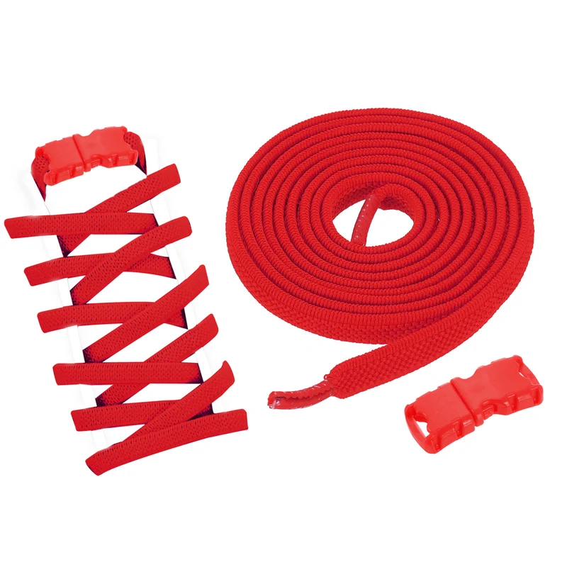 Elastic Tieless Shoe Laces for Adults Sneakers, Red