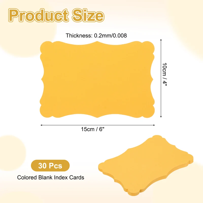 30Pcs Blank Kraft Cards Cardstock, 4x6 Inch Thick Cardstock Paper Golden