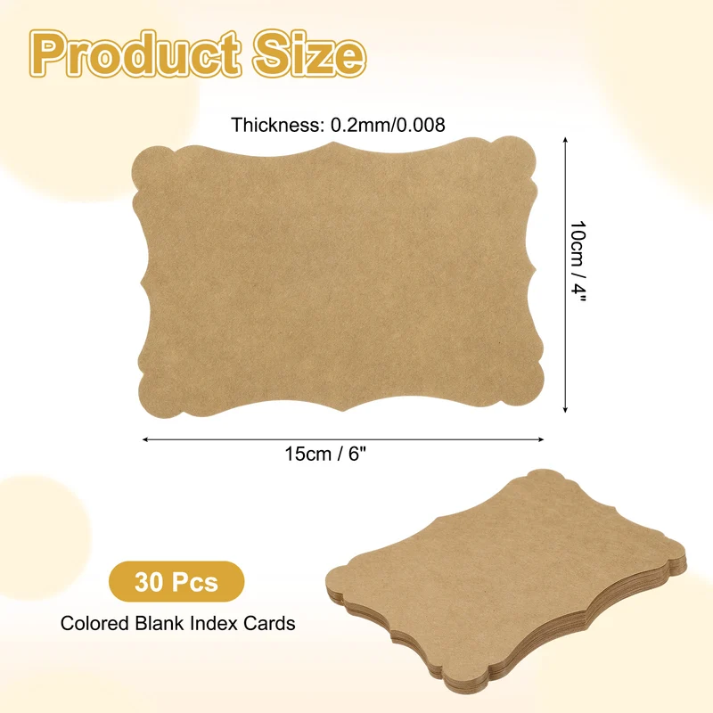 30Pcs Blank Kraft Cards Cardstock, 4x6 Inch Thick Cardstock Paper Brown