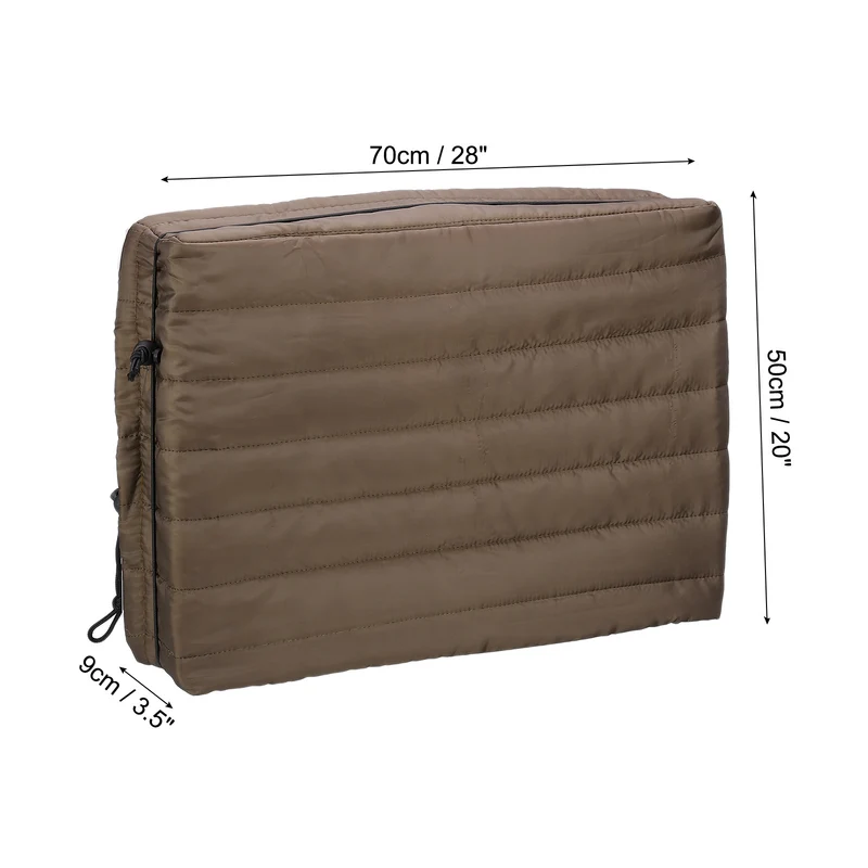 Indoor Air Conditioner Cover, 28x20x3.5" AC Unit Cover Double Insulation Brown