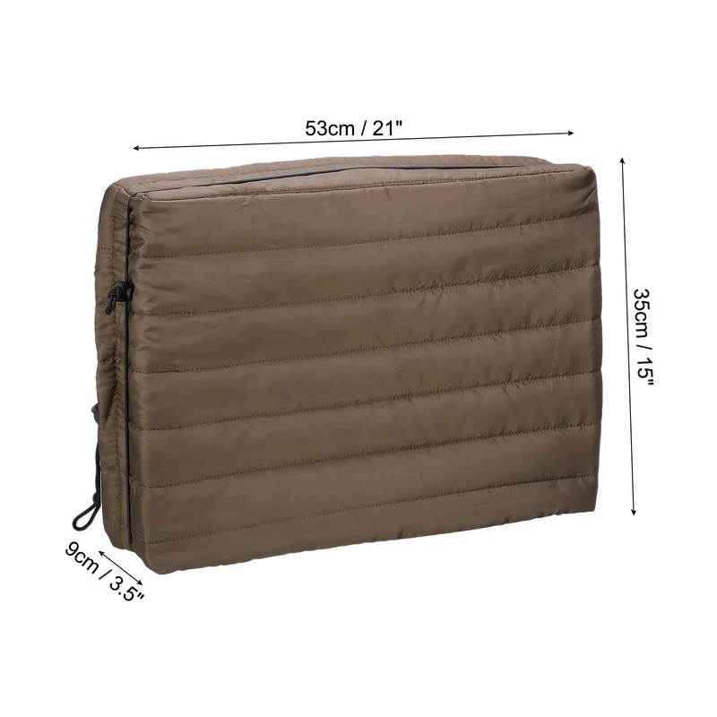 Indoor Air Conditioner Cover, 21x15x3.5" AC Unit Cover Double Insulation Brown