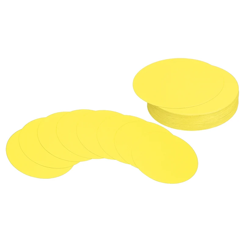 4inch Circle Card Stock, 50Pcs Round Shape Cutouts Paper, Yellow