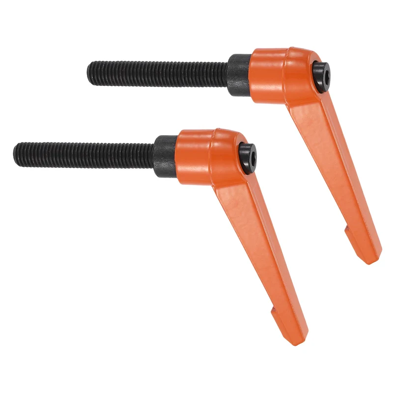Clamping Lever Handles for Lathe, M12x70mm Male Thread Orange 2Pcs