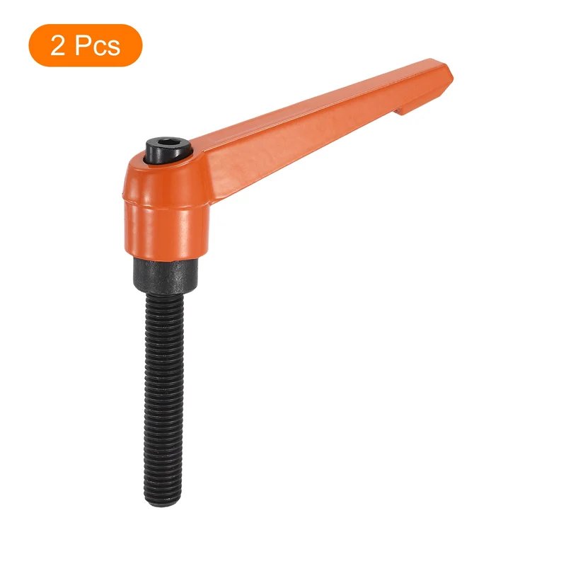 Clamping Lever Handles for Lathe, M12x70mm Male Thread Orange 2Pcs
