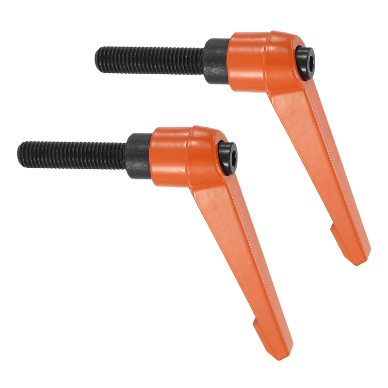 Clamping Lever Handles for Lathe, M12x50mm Male Thread Orange 2Pcs