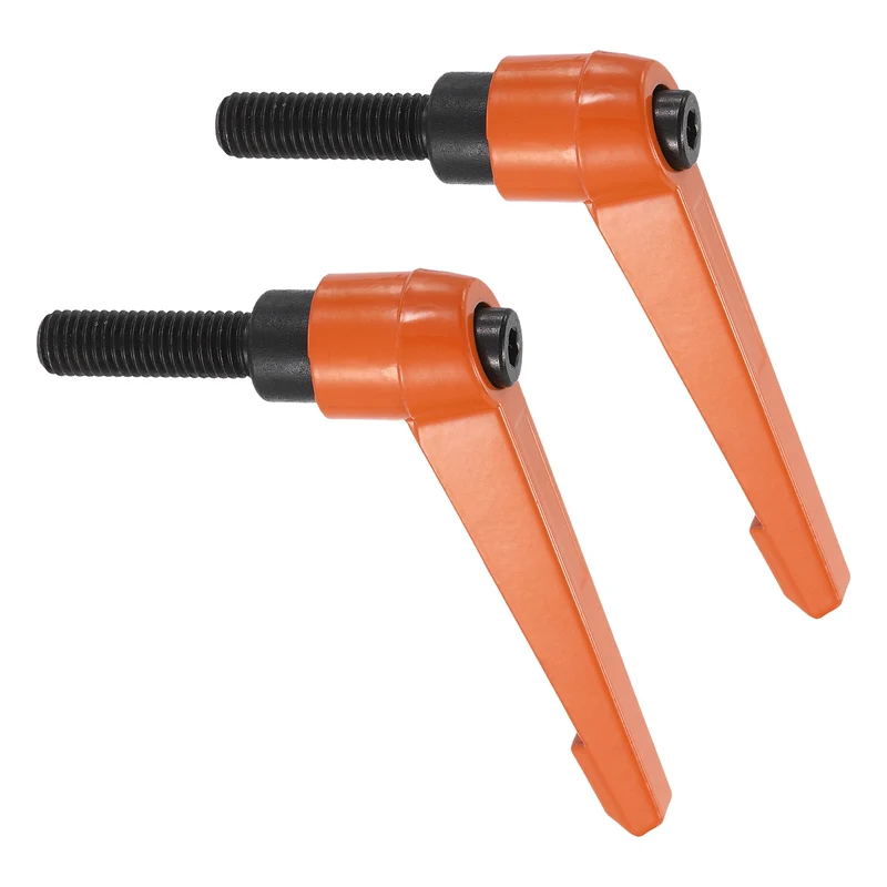 Clamping Lever Handles for Lathe, M12x40mm Male Thread Orange 2Pcs