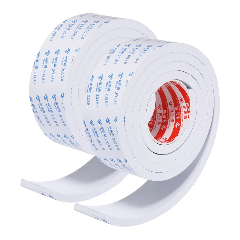 2pcs Foam Tape 60mm W x 10mm t x 2M Weather Stripping White for Door Window