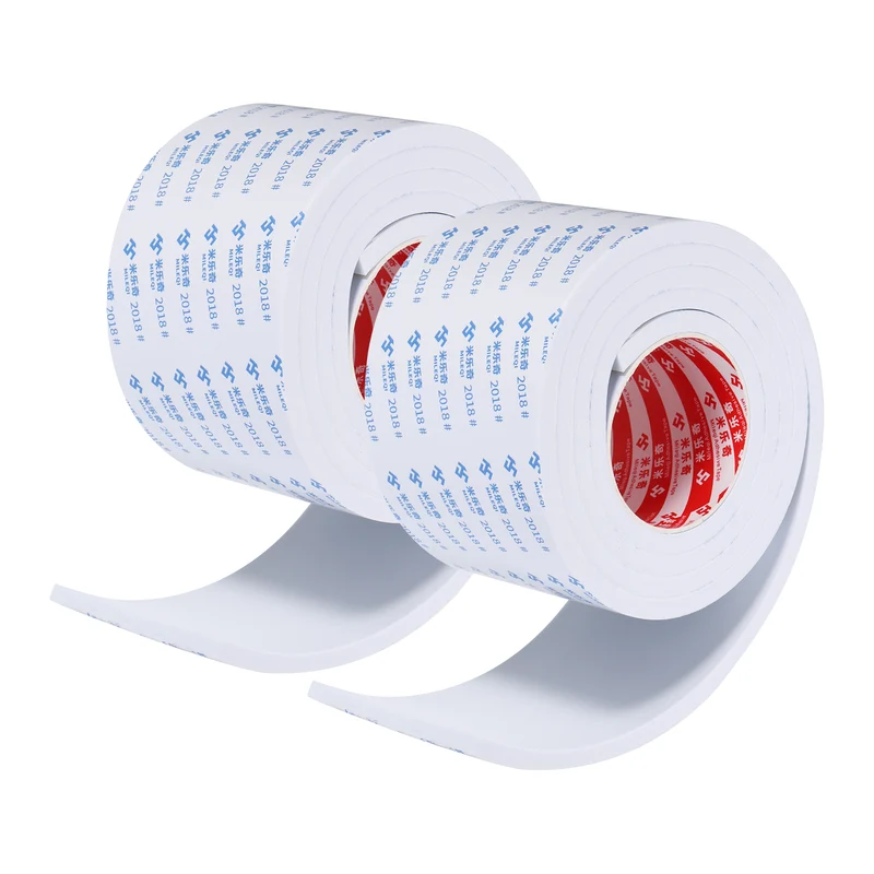 2pcs Foam Tape 100mm W x 8mm t x 2M Weather Stripping White for Door Window