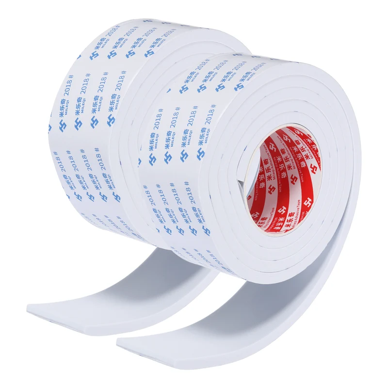 2pcs Foam Tape 60mm W x 8mm t x 2M Weather Stripping White for Door Window