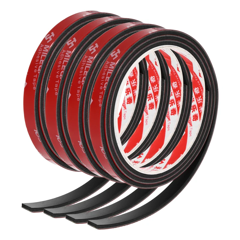 4 Pcs Solid Neoprene Rubber Strips 3/8" W x 1/8" t x 3.3ft l Black