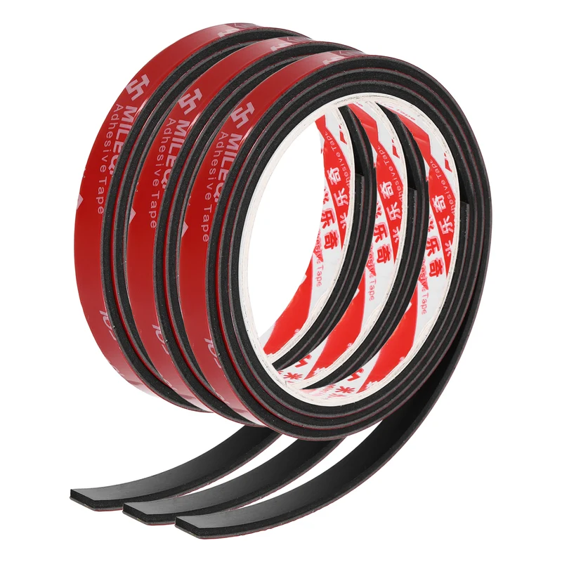 3 Pcs Solid Neoprene Rubber Strips 3/8" W x 1/8" t x 3.3ft l Black