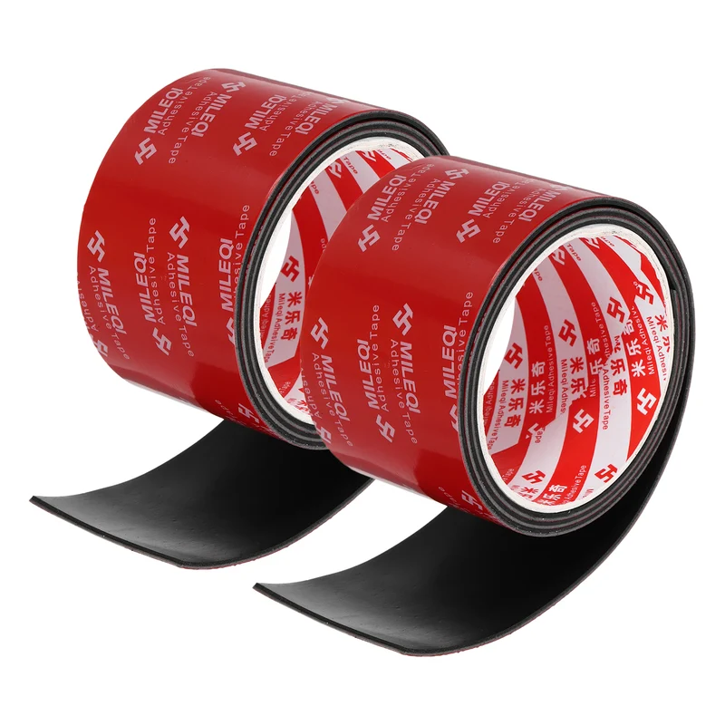 2 Pcs Solid Neoprene Rubber Strips 2 3/8" W x 1/16" t x 3.3ft l Black