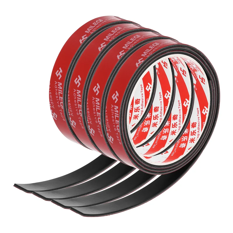 4 Pcs Solid Neoprene Rubber Strips 9/16" W x 1/16" t x 3.3ft l Black