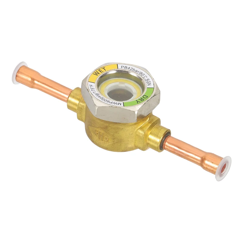 Sight Glass, 1/4 x 1/4 Sweat Universal Liquid Moisture Indicator Soldering for Air Conditioning HVAC Refrigeration
