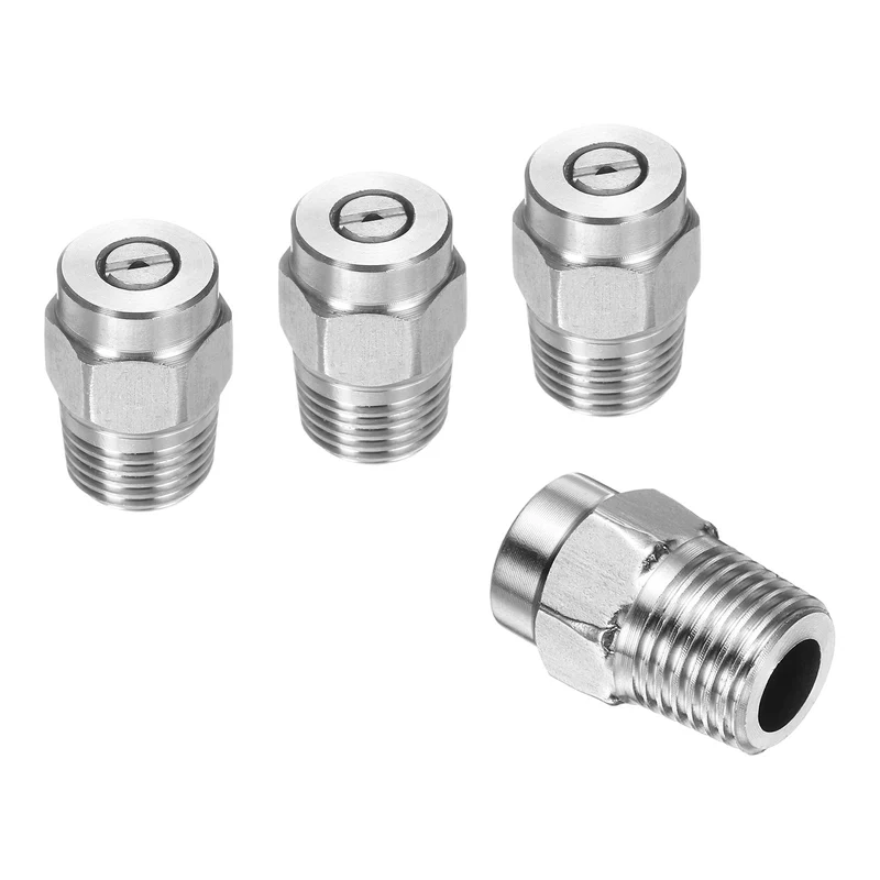 4pcs 50 Degree Surface Clean Tip 1/4 Inch NPT Male 1.449 Orifice Spray Nozzles