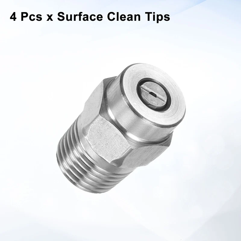 4pcs 50 Degree Surface Clean Tip 1/4 Inch NPT Male 1.07 Orifice Spray Nozzles