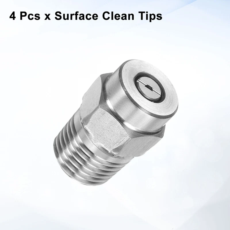4pcs 50 Degree Surface Clean Tip 1/4 Inch NPT Male 1.156 Orifice Spray Nozzles