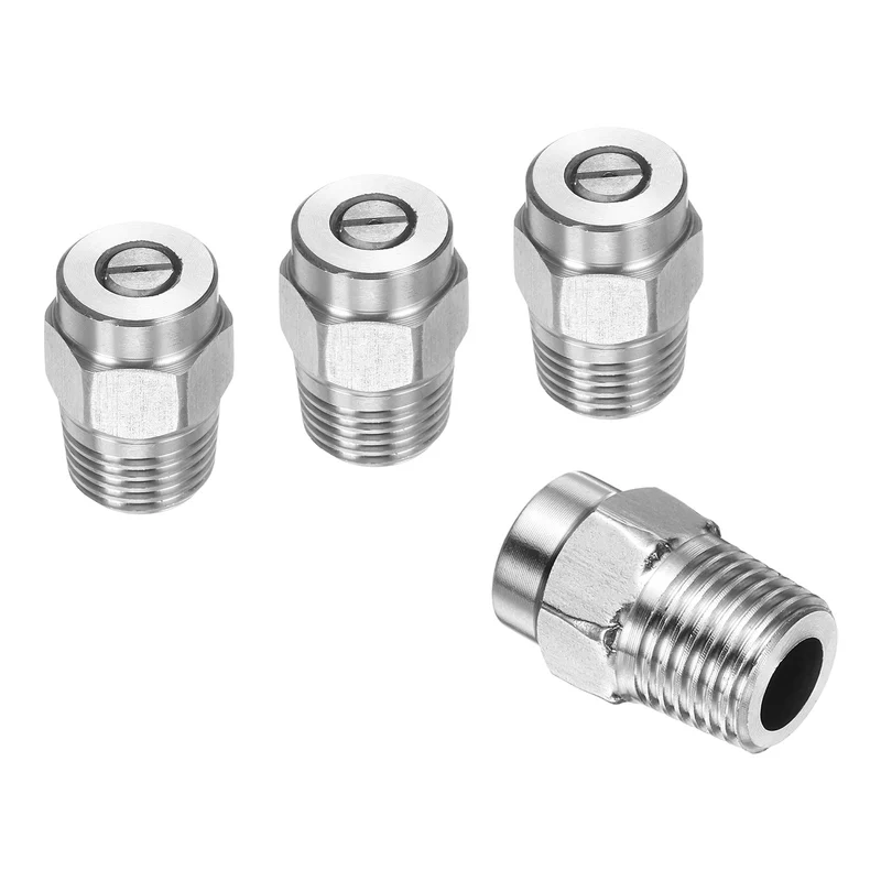 4pcs 50 Degree Surface Clean Tip 1/4 Inch NPT Male 0.977 Orifice Spray Nozzles