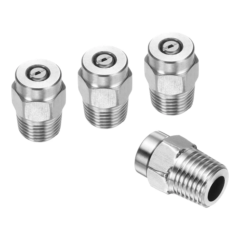 4pcs 50 Degree Surface Clean Tip 1/4 Inch NPT Male 1.311 Orifice Spray Nozzles