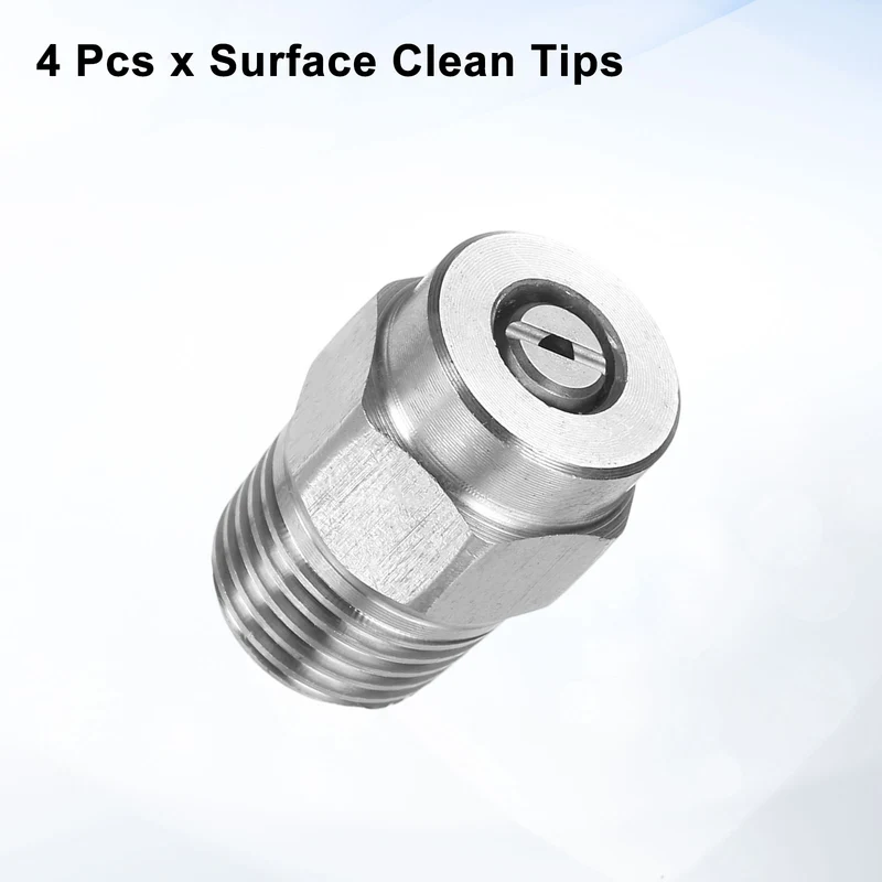 4pcs 50 Degree Surface Clean Tip 1/4 Inch NPT Male 1.311 Orifice Spray Nozzles