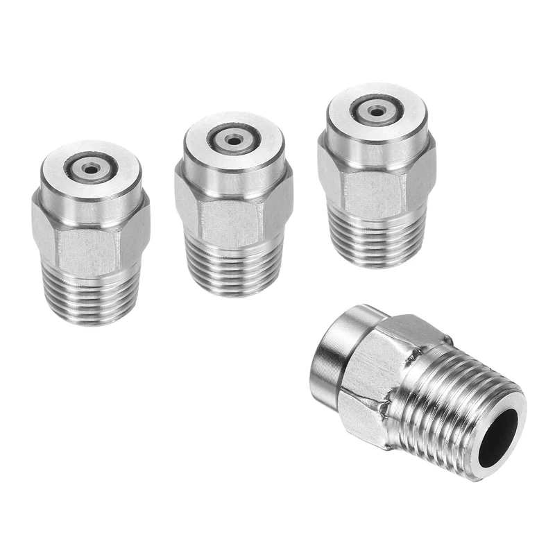 4pcs 0 Degree Surface Clean Tip 1/4 Inch NPT Male 1.514 Orifice Spray Nozzles
