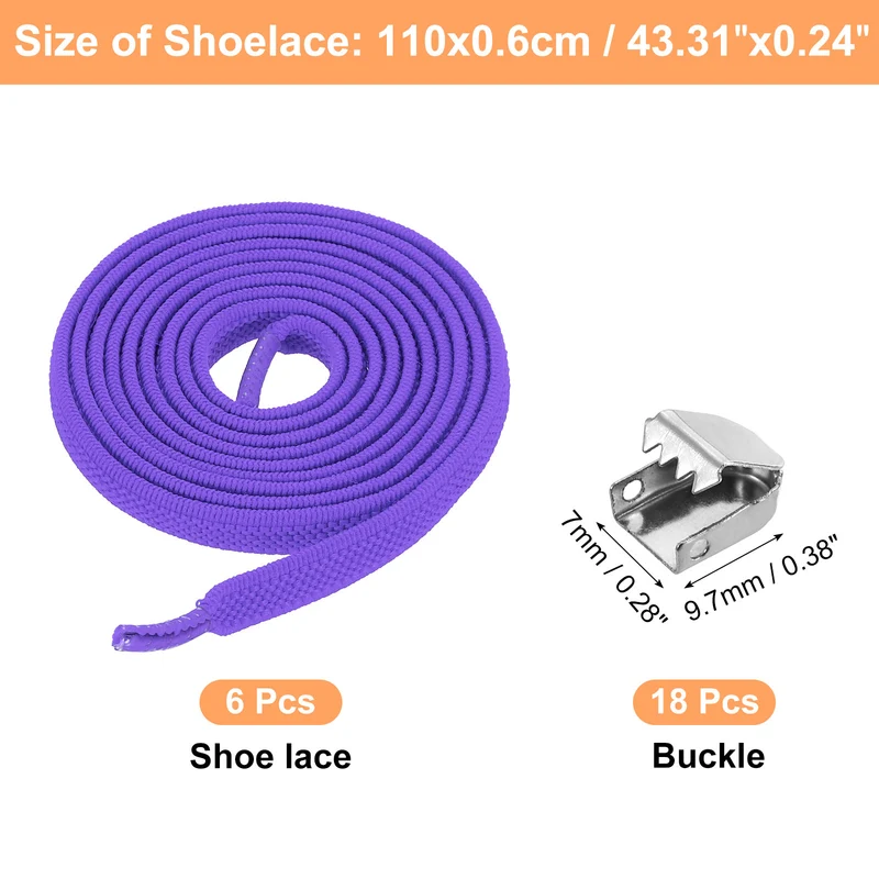 3Pairs No Tie Shoe Laces, Elastic Tieless Shoelaces with End Clips, Purple