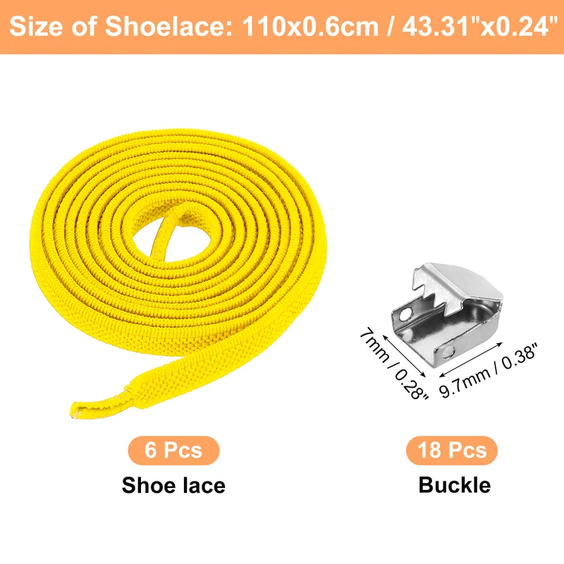 3Pairs No Tie Shoe Laces, Elastic Tieless Shoelaces with End Clips, Yellow