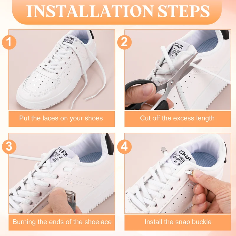 3Pairs No Tie Shoe Laces, Elastic Tieless Shoelaces with End Clips, Yellow