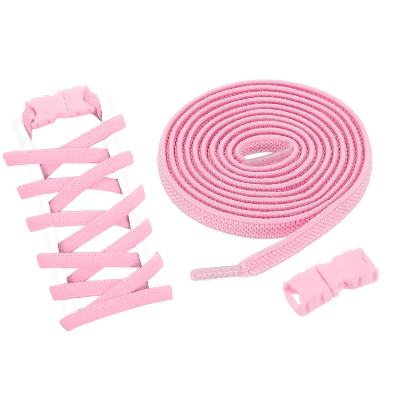 Elastic Tieless Shoe Laces for Adults Sneakers, Pink