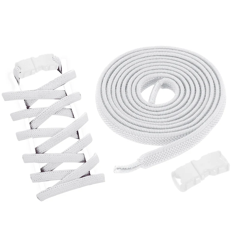 Elastic Tieless Shoe Laces for Adults Sneakers, Luminous White