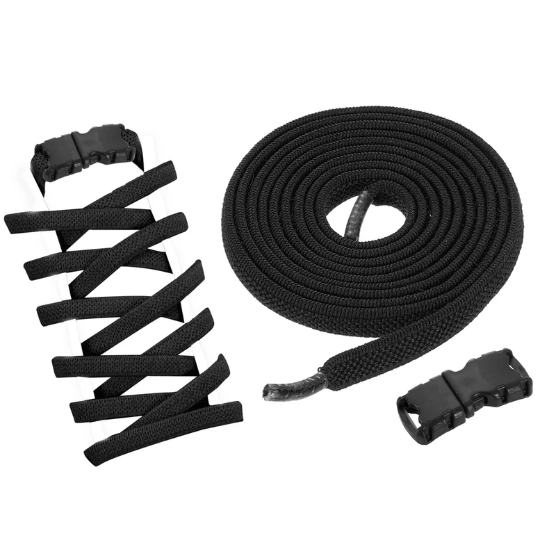 Elastic Tieless Shoe Laces for Adults Sneakers, Black