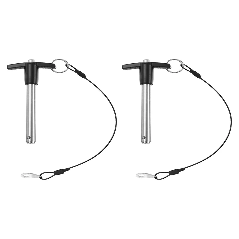 2Pcs T-Handle Quick Release Pin 3/8"x2-3/4" (Dia x L) 304 Stainless Steel