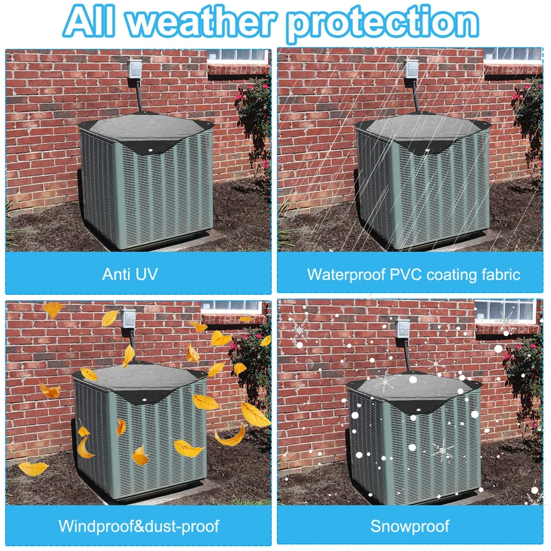 Air Conditioner Cover, 31.5x31.5" Outdoor AC Unit Mesh Covers AC Cover, Black