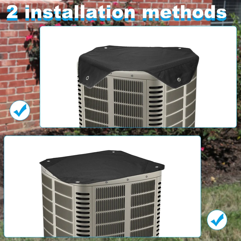 Air Conditioner Cover, 24x24" Outdoor AC Unit Covers Waterproof AC Cover, Black