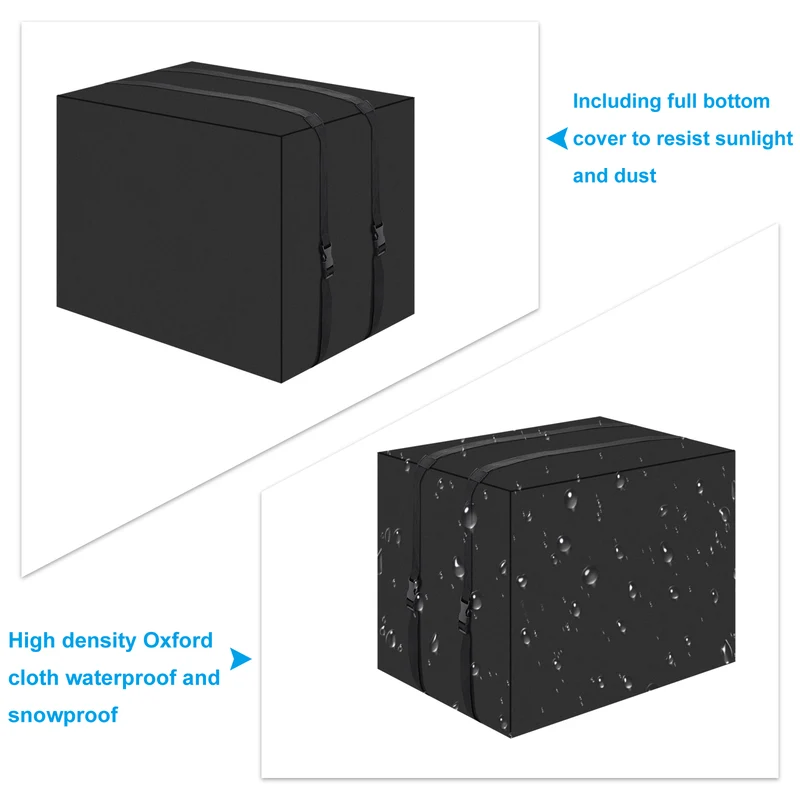 Air Conditioner Cover for Outside Units, 27.5x23x19 inch 600D Waterproof Window AC Unit Cover Dustproof Outdoor Window AC Protection Covers for Outdoor, Black