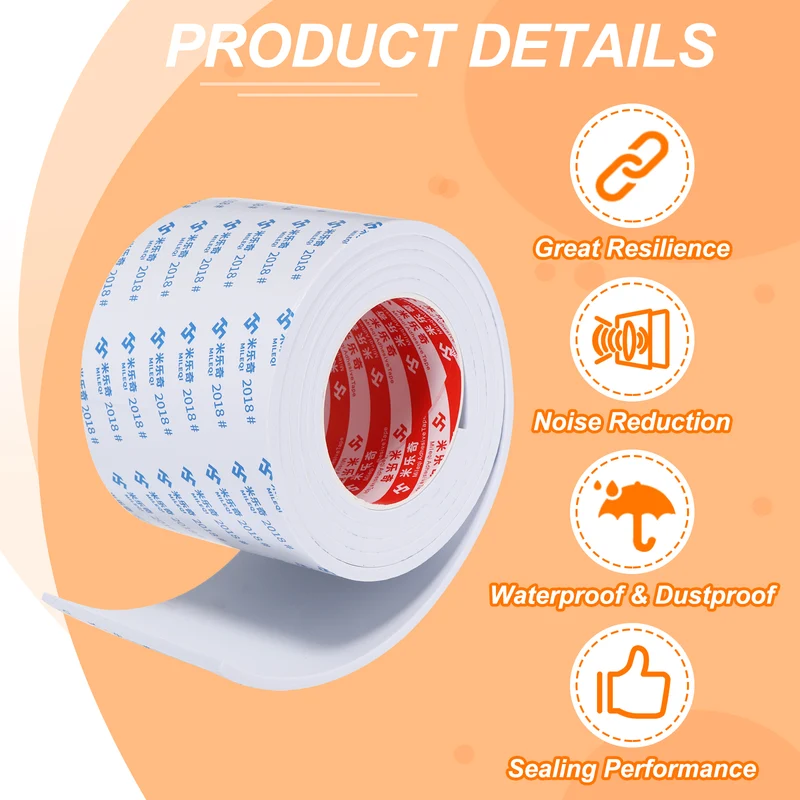Foam Tape 100mm W x 5mm t x 2M Weather Stripping White for Door Window