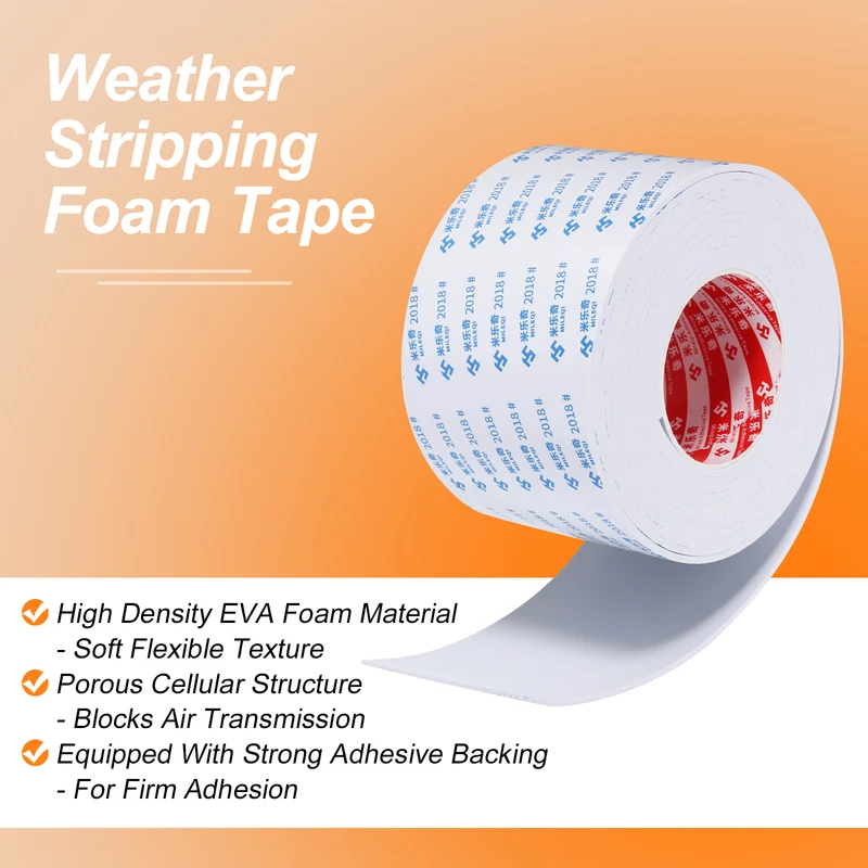 Foam Tape 100mm W x 3mm t x 5M Weather Stripping White for Door Window