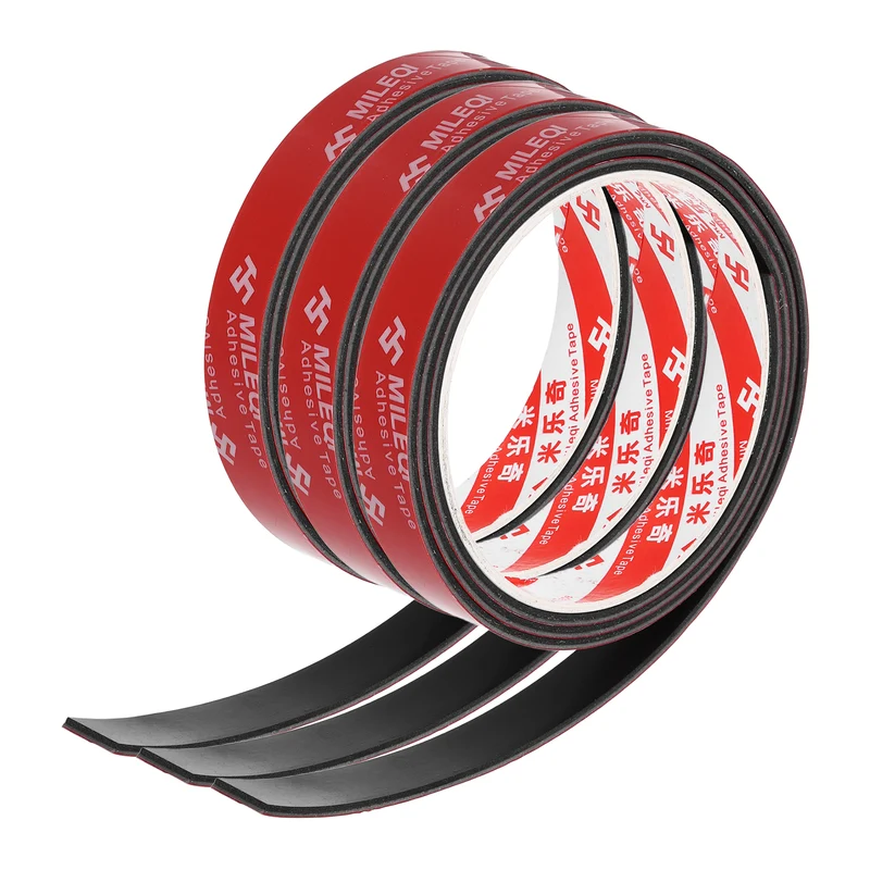 3 Pcs Solid Neoprene Rubber Strips 9/16" W x 1/16" t x 3.3ft l Black
