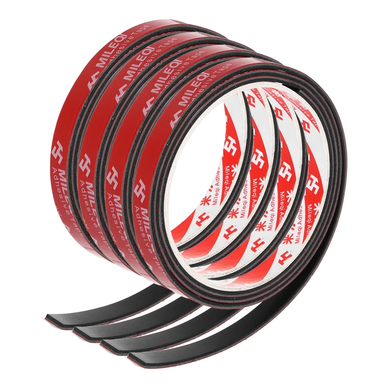 4 Pcs Solid Neoprene Rubber Strips 3/8" W x 1/16" t x 3.3ft l Black