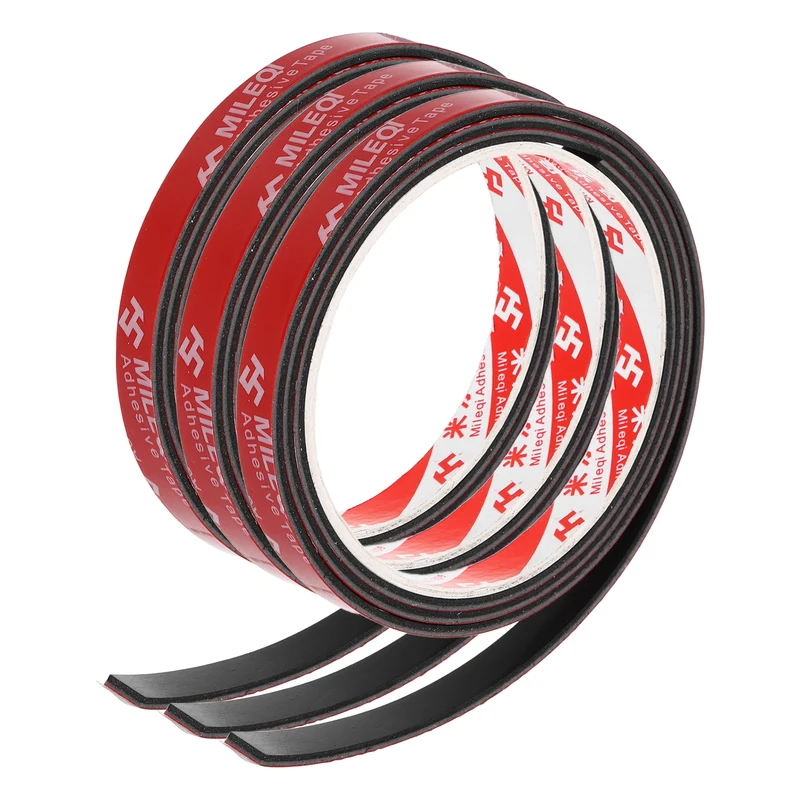 3 Pcs Solid Neoprene Rubber Strips 3/8" W x 1/16" t x 3.3ft l Black