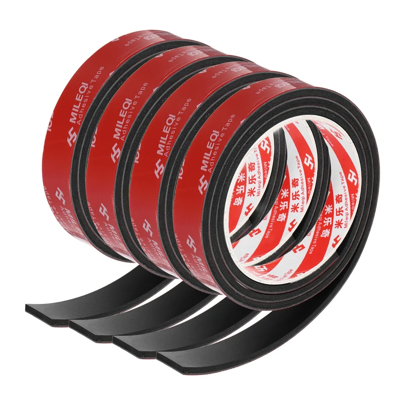 4 Pcs Solid Neoprene Rubber Strips 13/16" W x 5/32" t x 3.3ft l Black