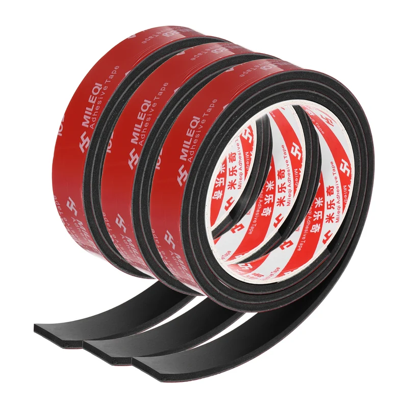 3 Pcs Solid Neoprene Rubber Strips 13/16" W x 5/32" t x 3.3ft l Black