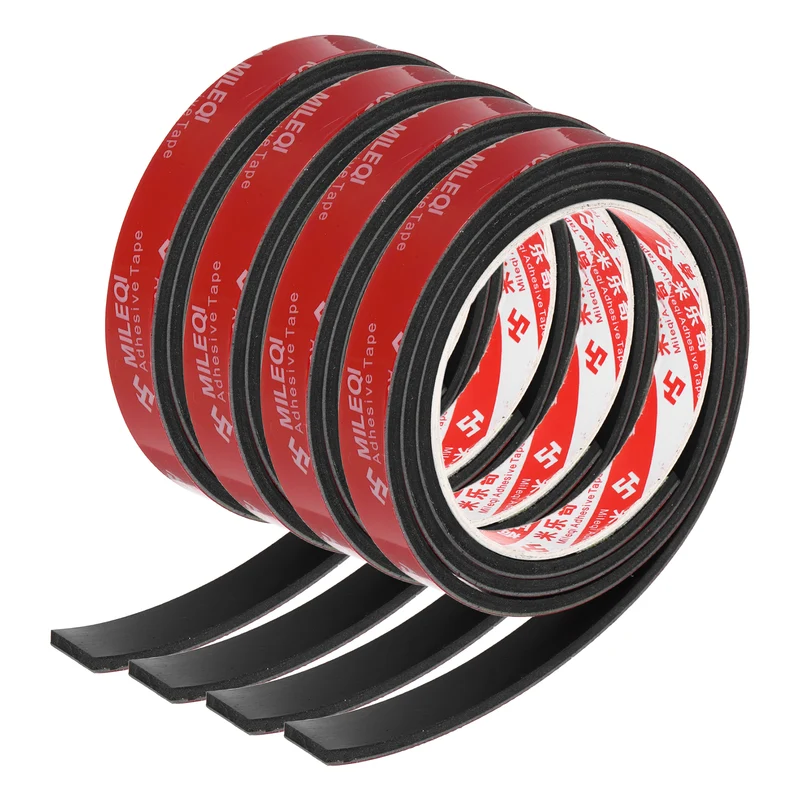 4 Pcs Solid Neoprene Rubber Strips 9/16" W x 5/32" t x 3.3ft l Black