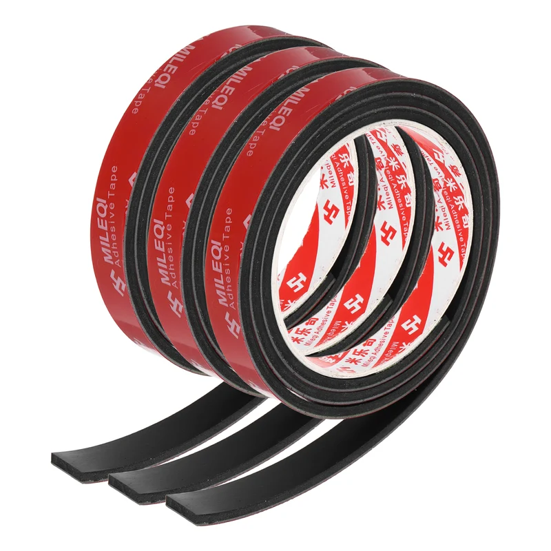 3 Pcs Solid Neoprene Rubber Strips 9/16" W x 5/32" t x 3.3ft l Black