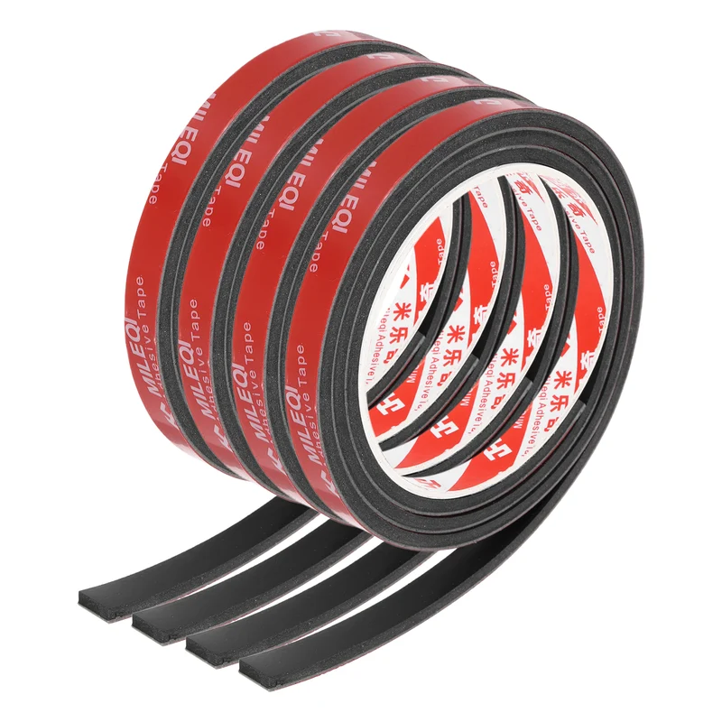 4 Pcs Solid Neoprene Rubber Strips 3/8" W x 5/32" t x 3.3ft l Black