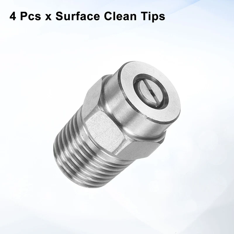 4pcs 40 Degree Surface Clean Tip 1/4 Inch NPT Male 1.156 Orifice Spray Nozzles