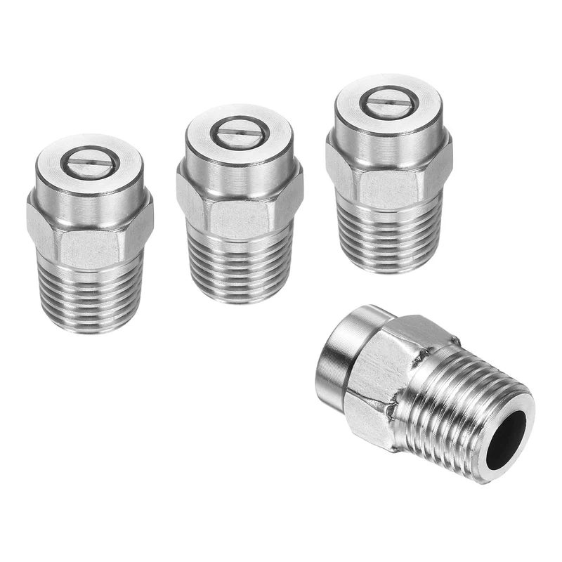 4pcs 25 Degree Surface Clean Tip 1/4 Inch NPT Male 0.977 Orifice Spray Nozzles